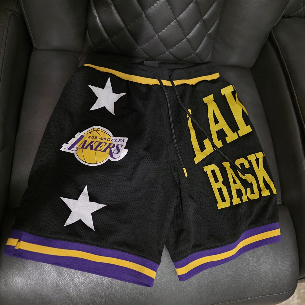 Los Angeles Lakers Black Athletic Shorts